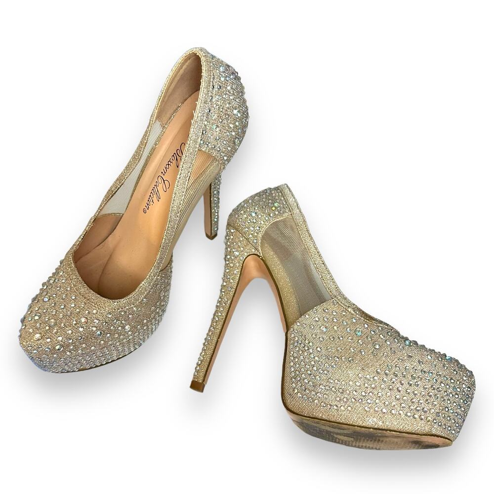 De Blossom Collection Kinko Bejeweled Platform Pumps GUC - Picture 4 of 13